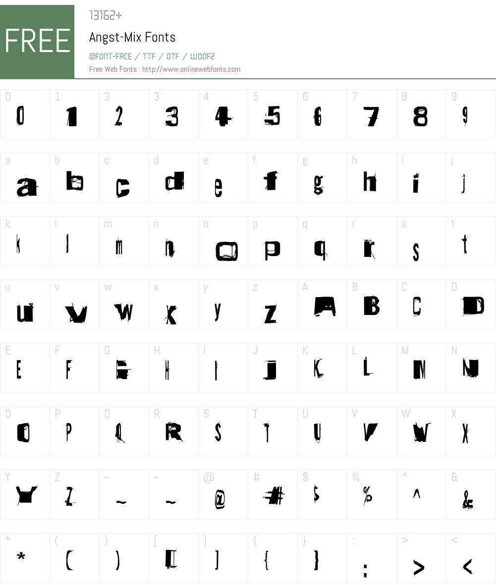 Angst Font Screenshots