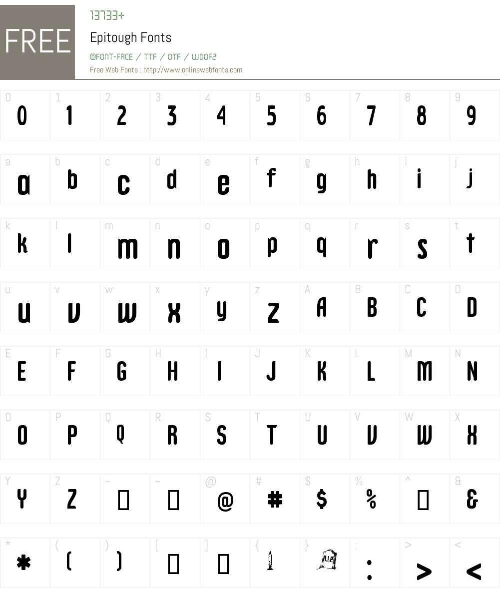 Epitough Font Screenshots