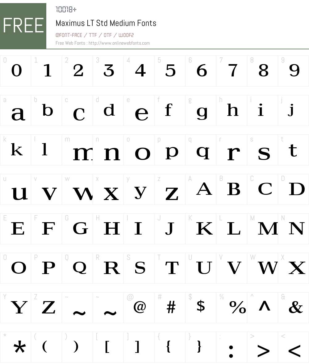 Maximus LT Std Font Screenshots