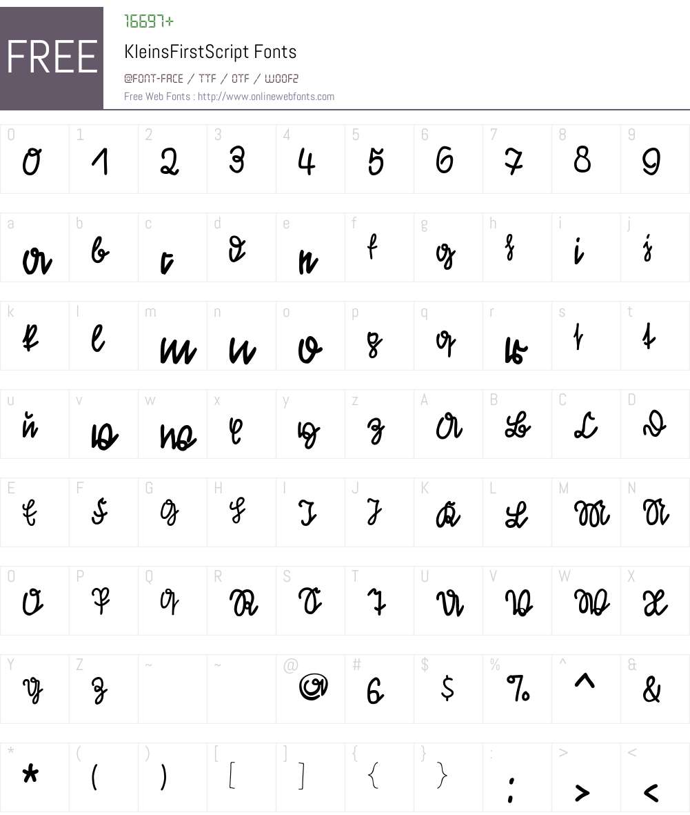 KleinsFirstScript Font Screenshots