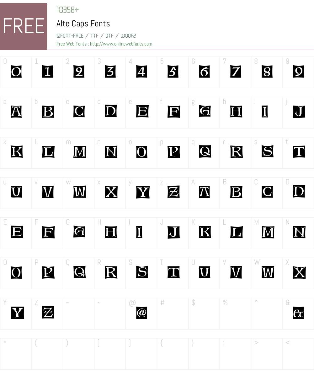 Alte Caps Font Screenshots