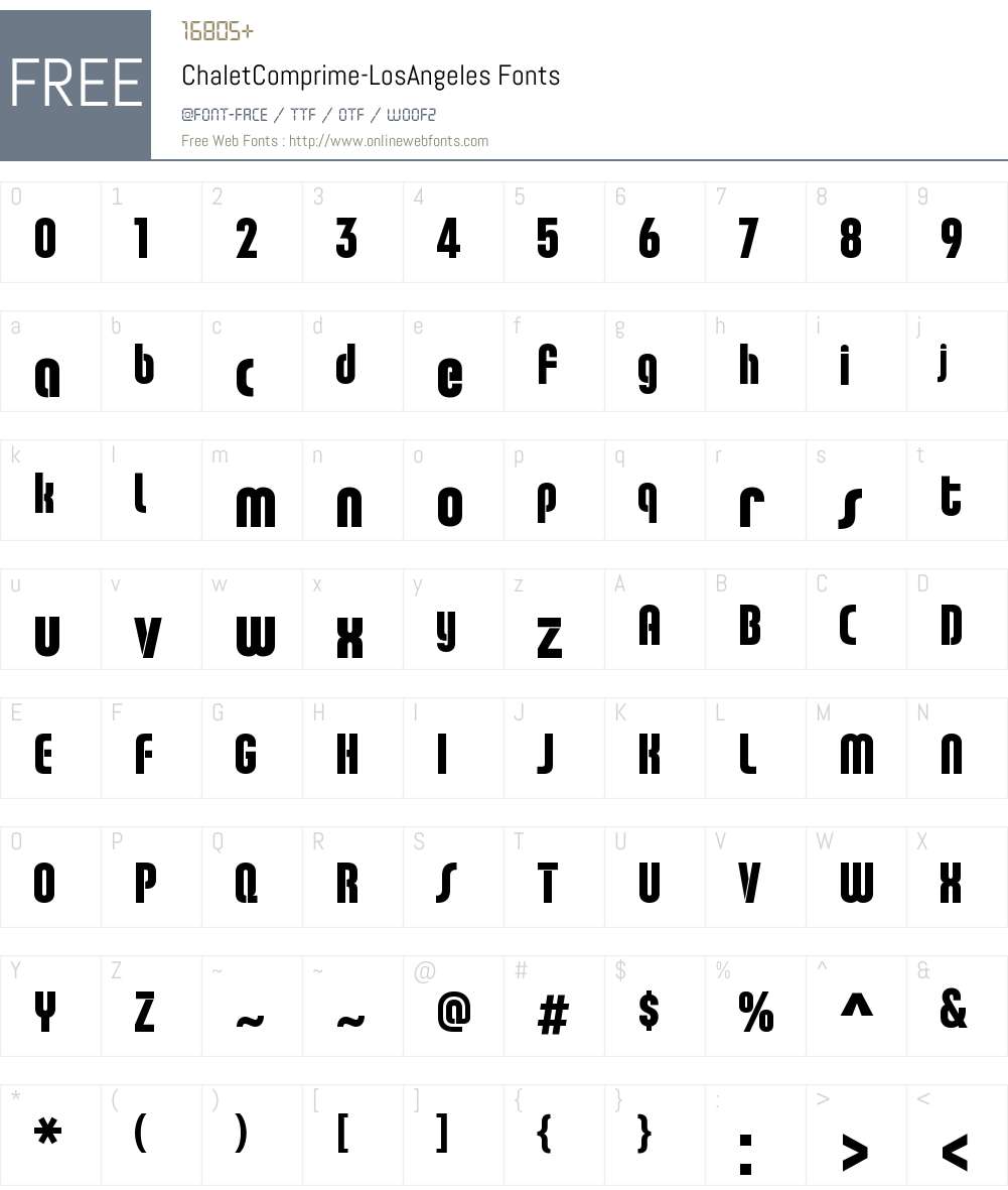 ChaletComprime-LosAngeles Font Screenshots