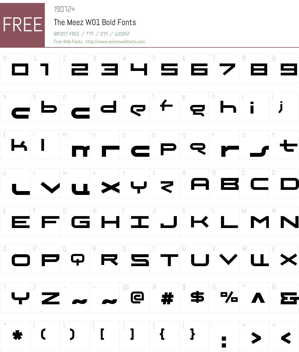 TheMeezW01-Bold Font Screenshots