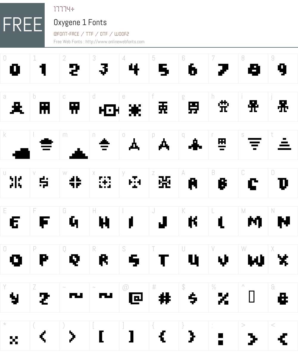 Oxygene 1 Font Screenshots