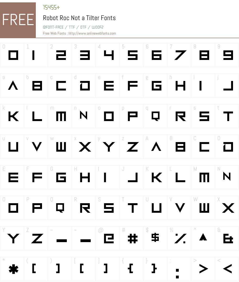 Robot Roc Not a Tilter Font Screenshots