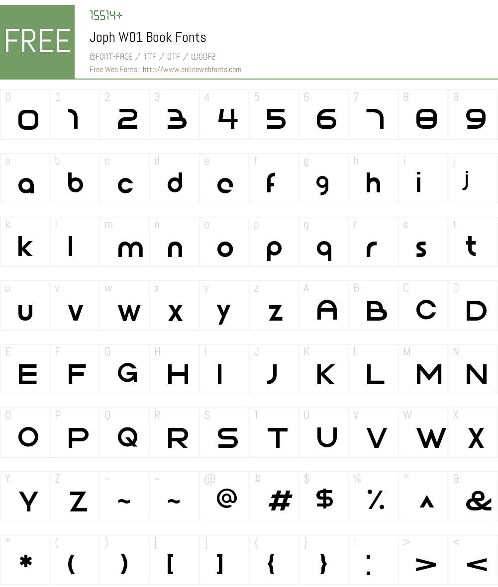 JophW01-Book Font Screenshots