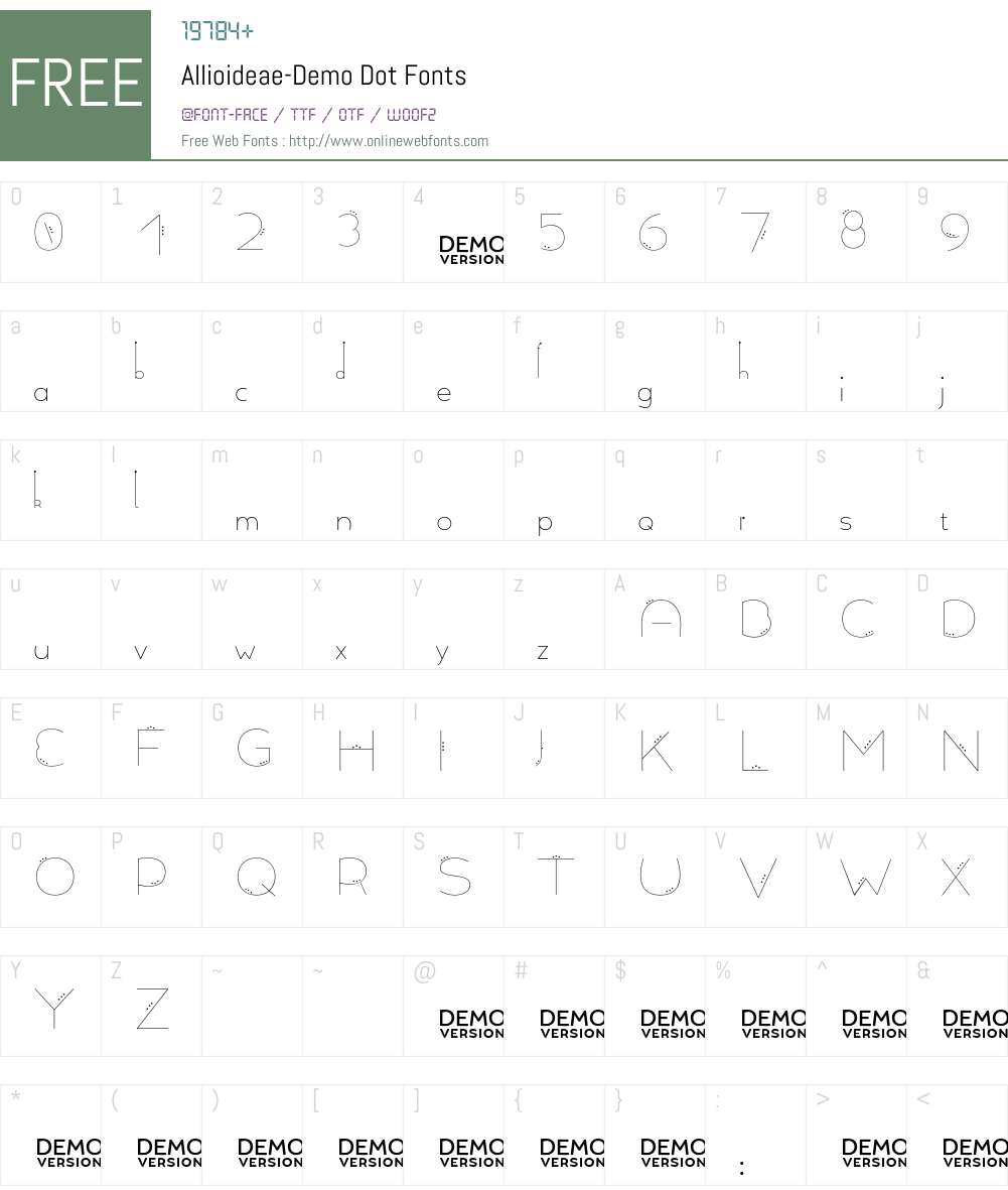 Allioideae-Demo Font Screenshots