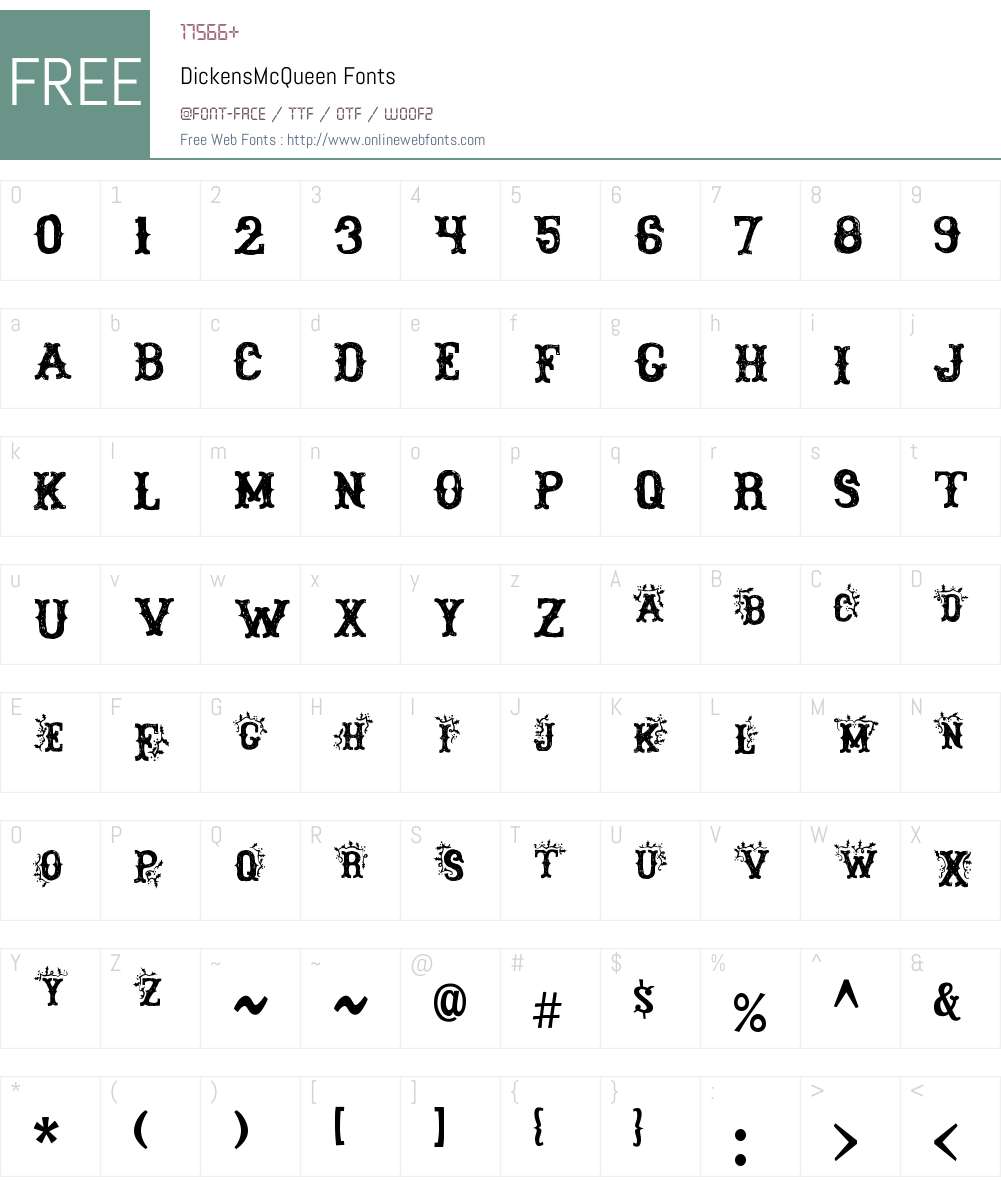 Dickens McQueen Font Screenshots