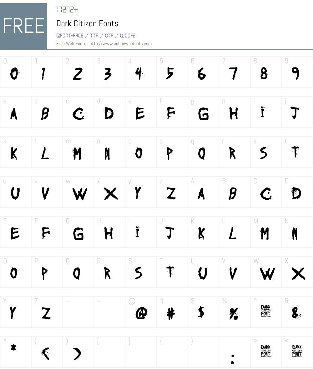 Dark Citizen Font Screenshots
