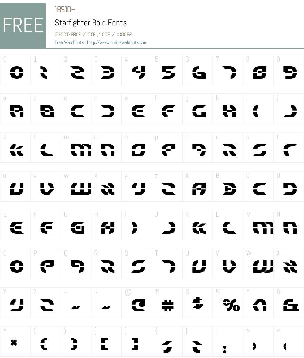 Starfighter Bold Font Screenshots