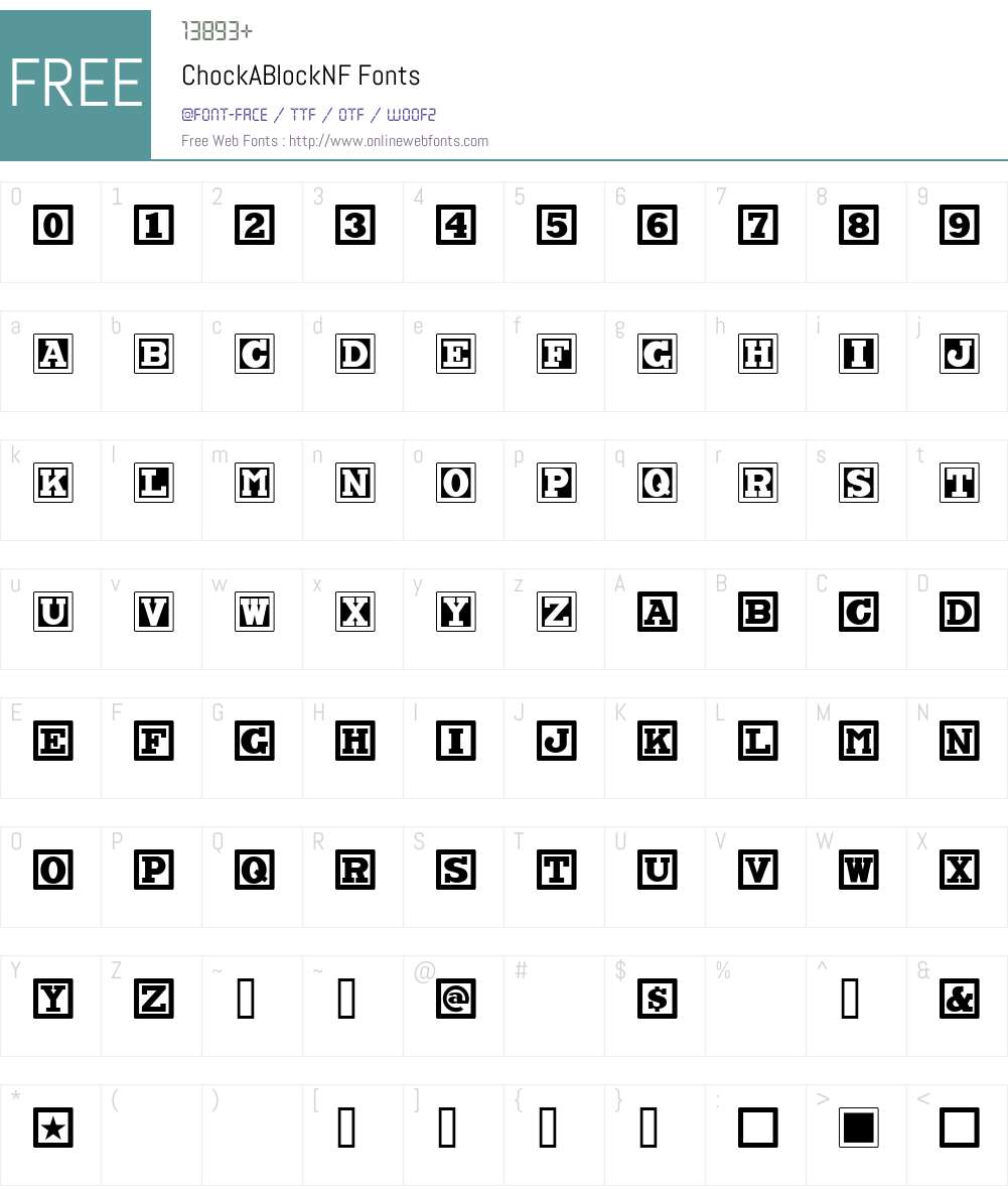 ChockABlockNF Font Screenshots