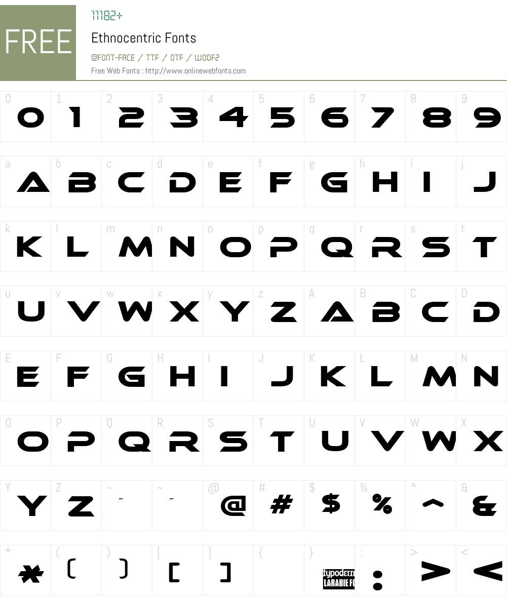 Ethnocentric Font Screenshots