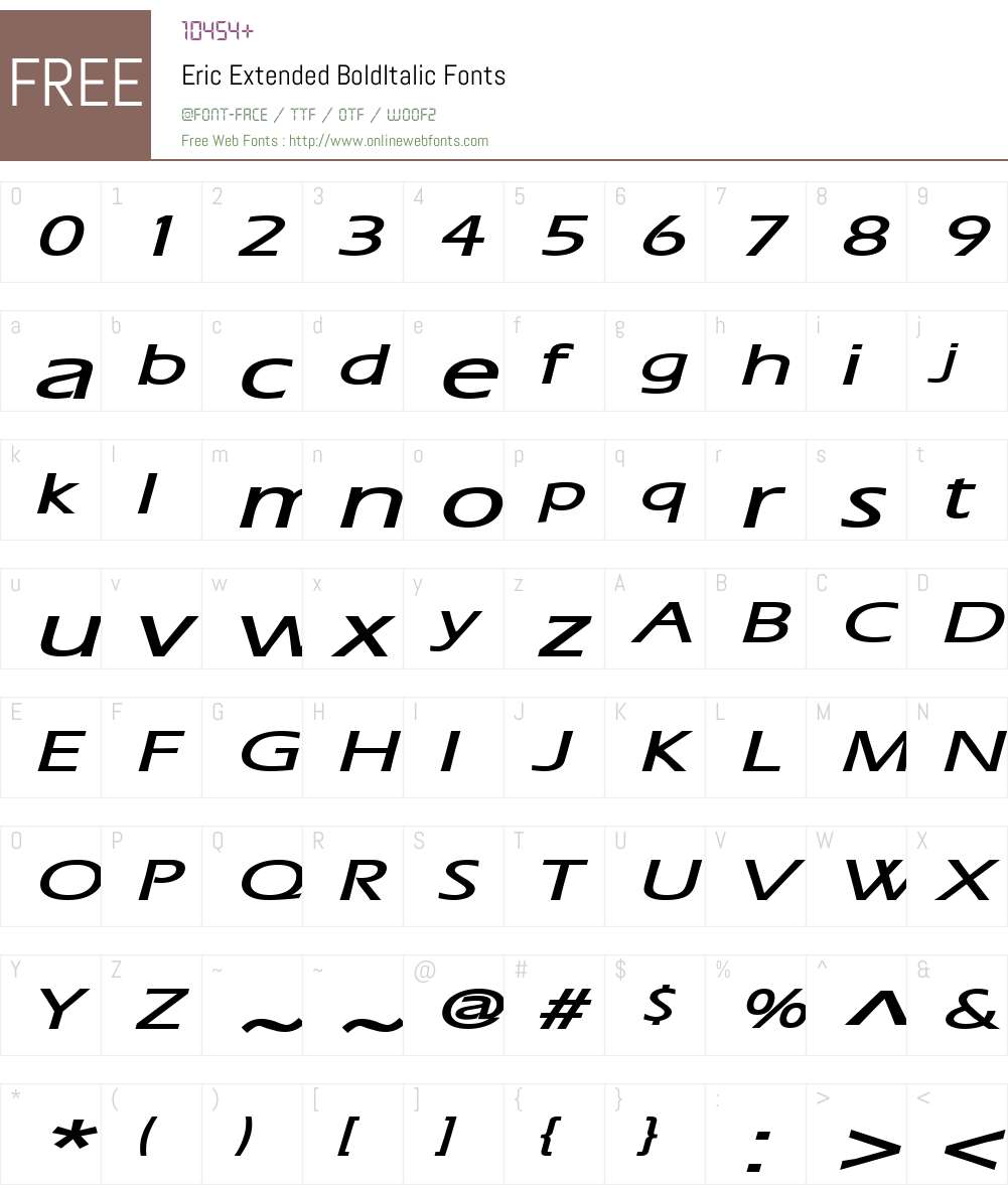 Eric Extended Font Screenshots