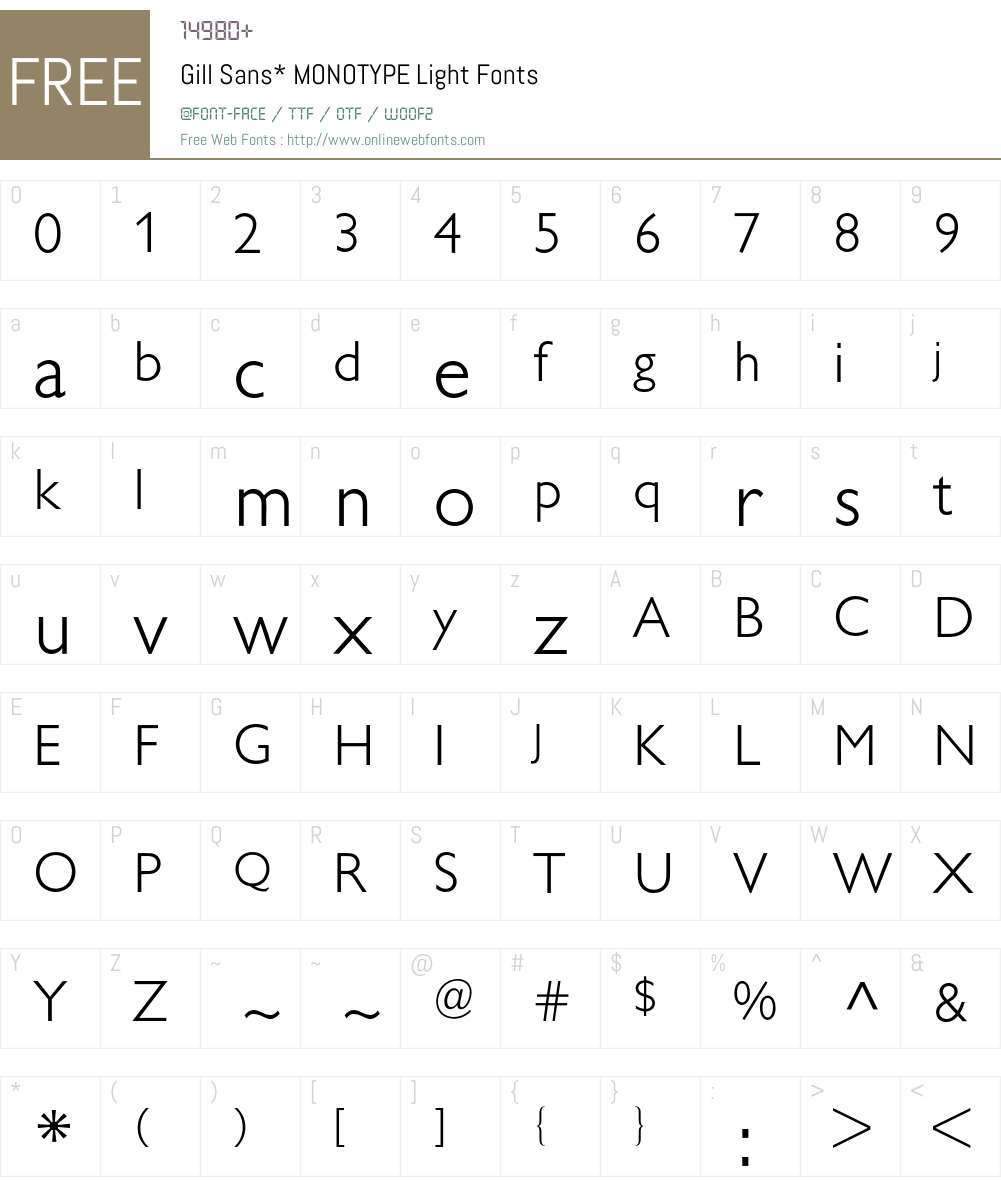 Gill Sans BQ Font Screenshots