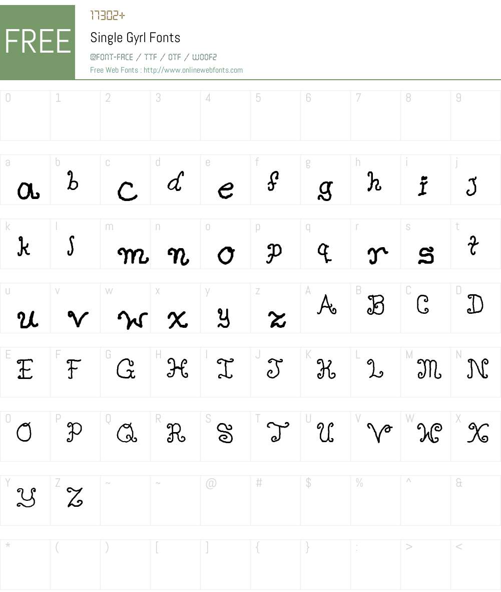 Single Gyrl Font Screenshots