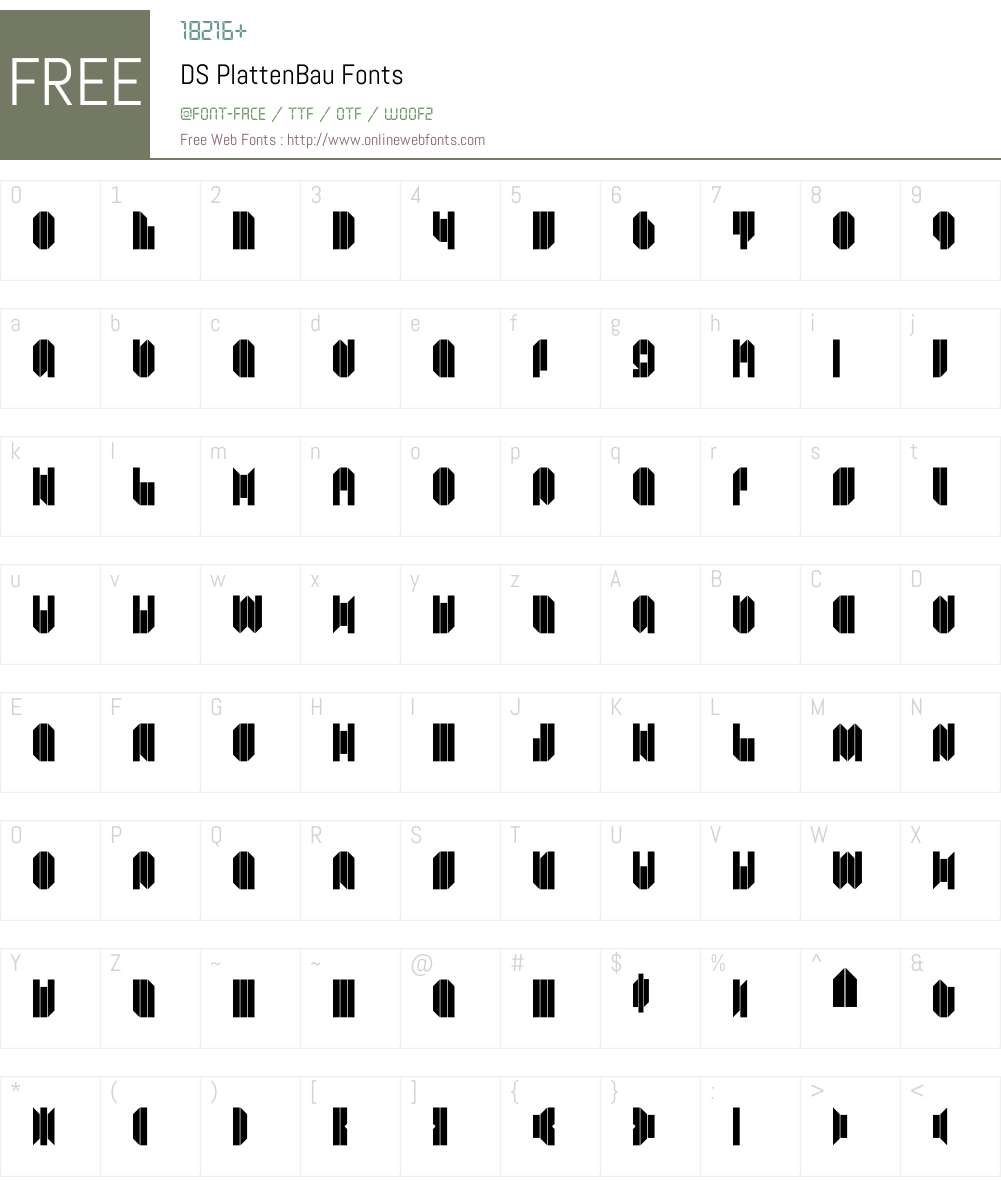 DS PlattenBau Font Screenshots