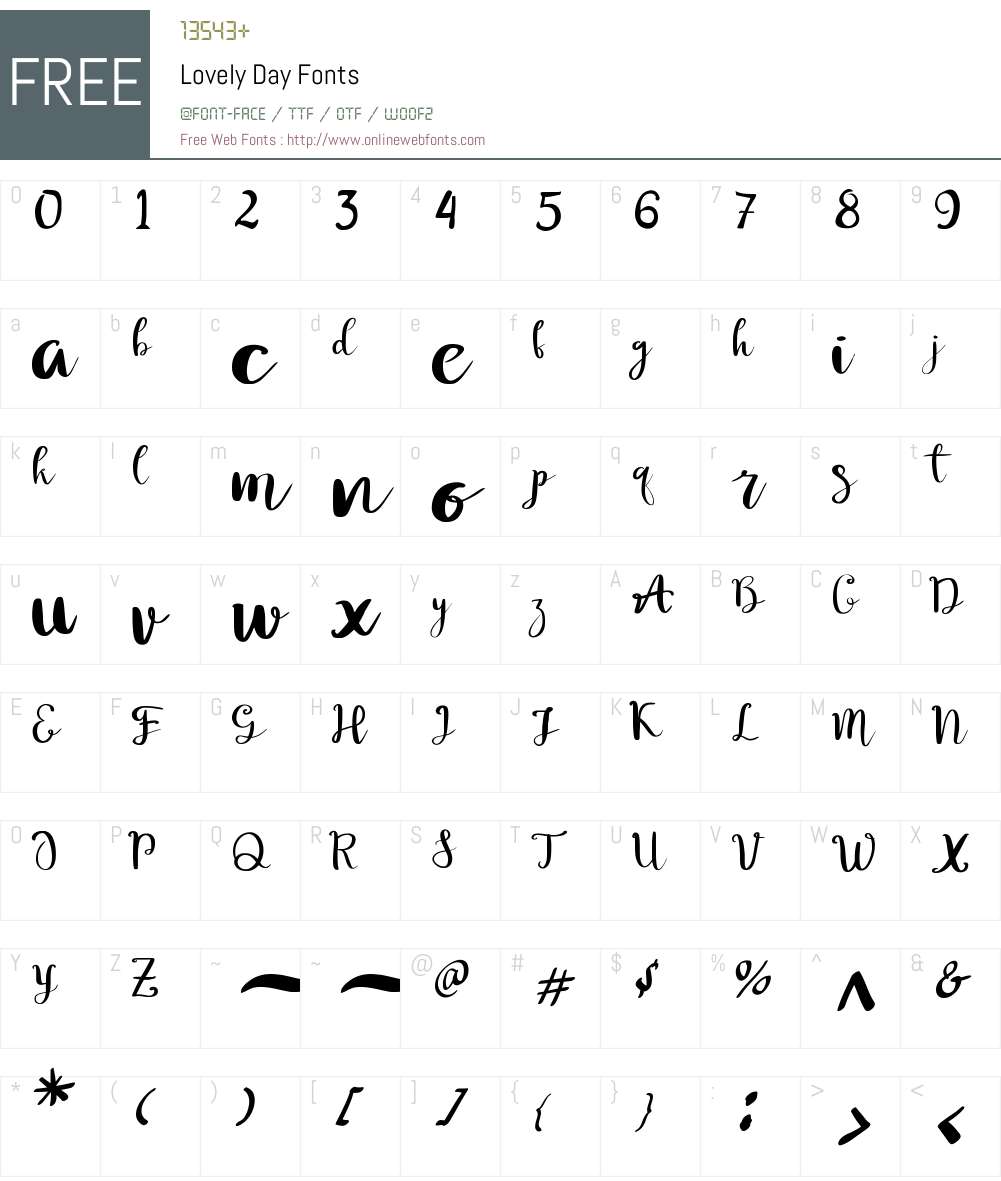 Lovely Day Font Screenshots