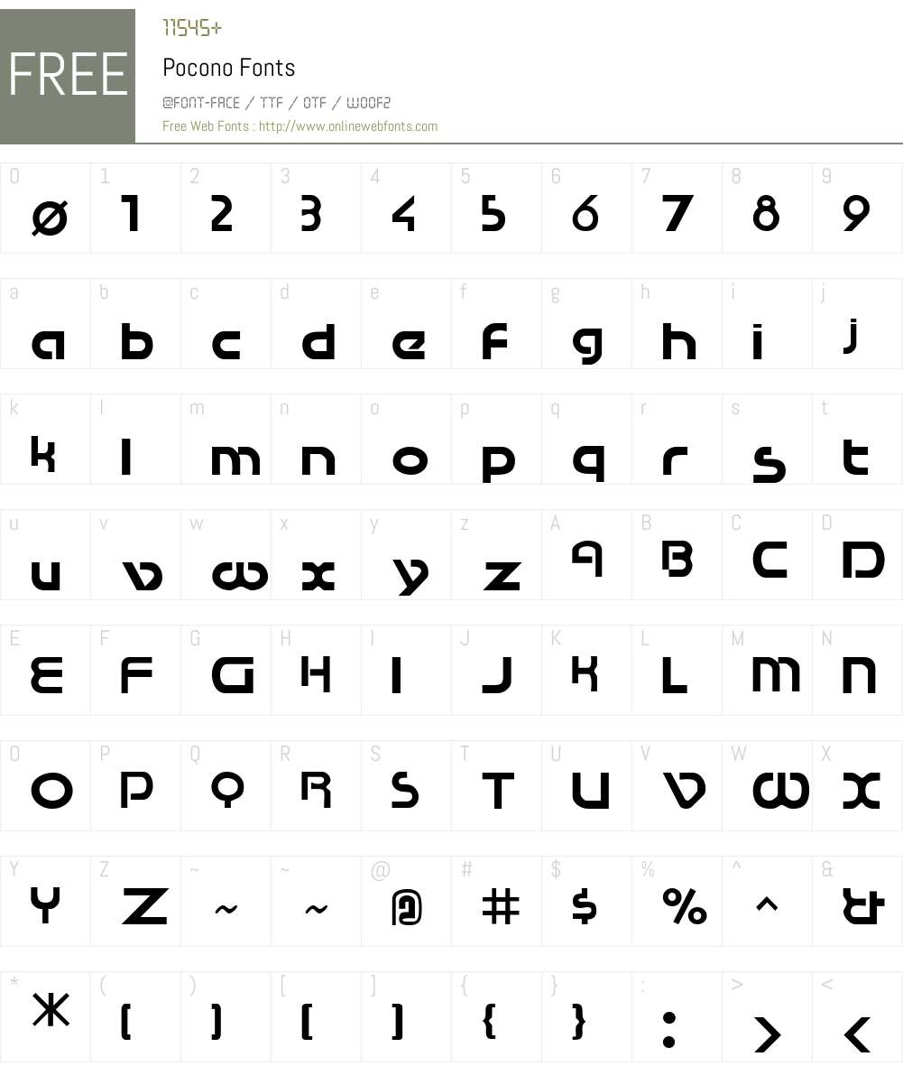 Pocono Font Screenshots
