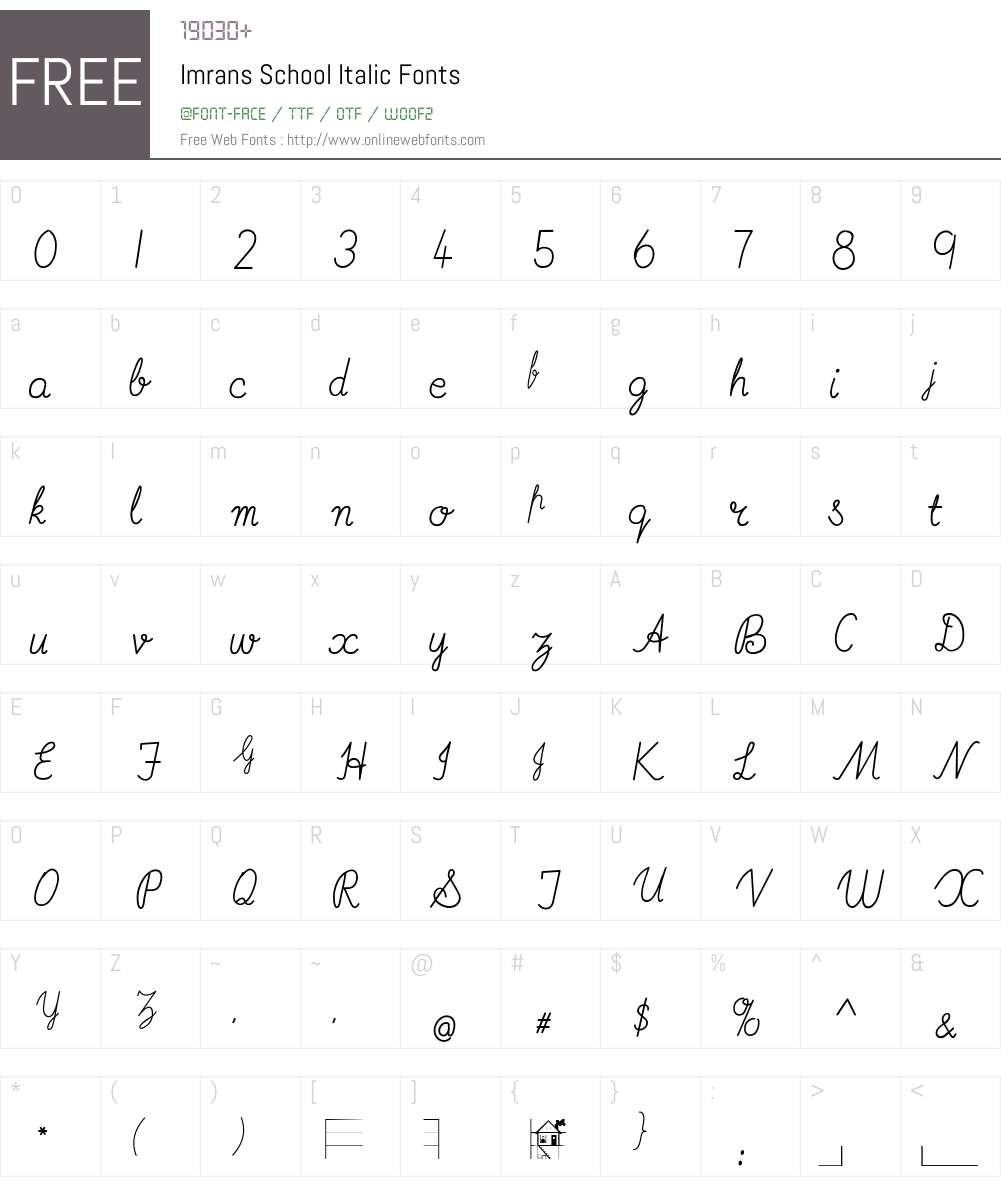 Imrans School Font Screenshots