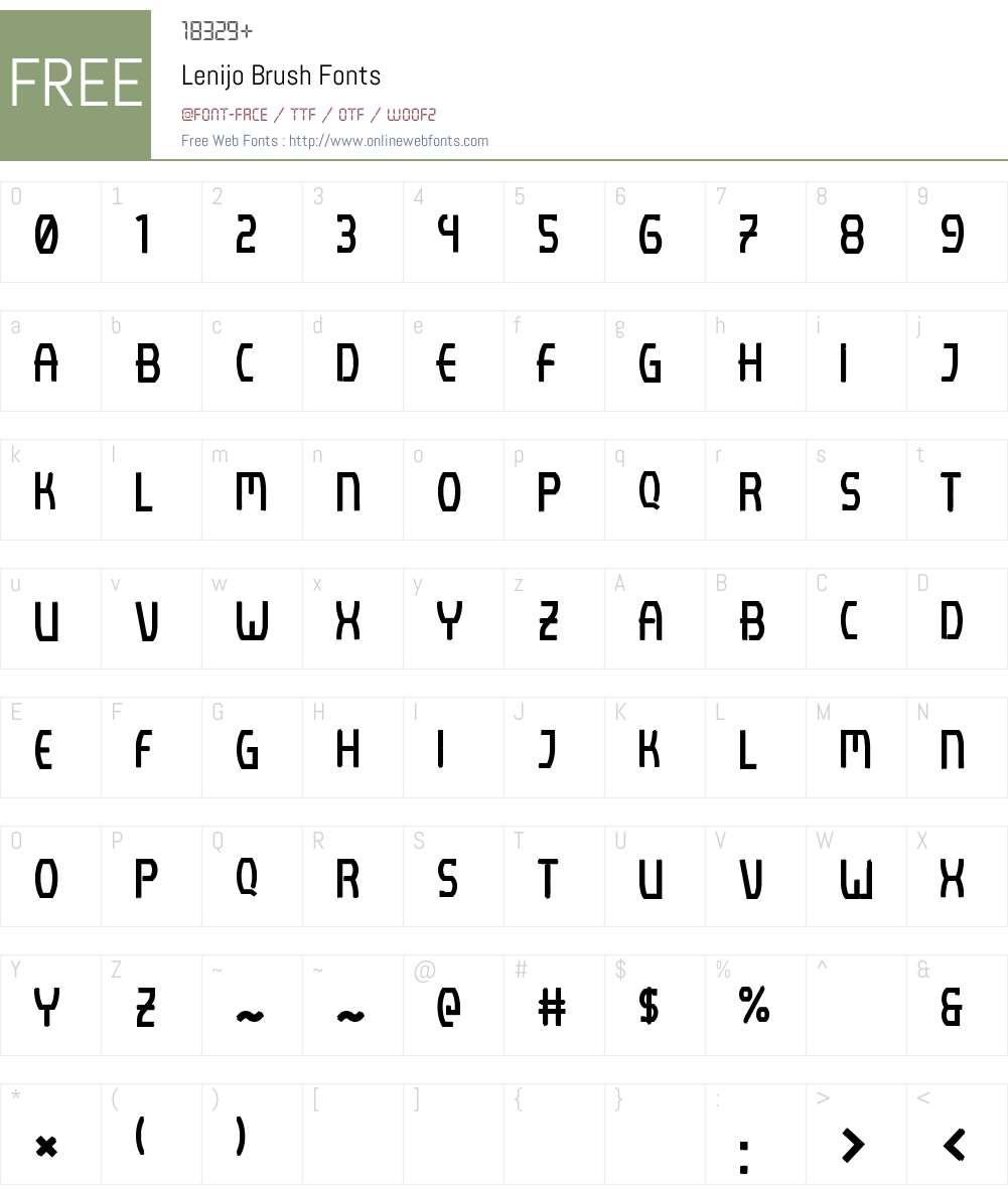 Lenijo Brush Font Screenshots