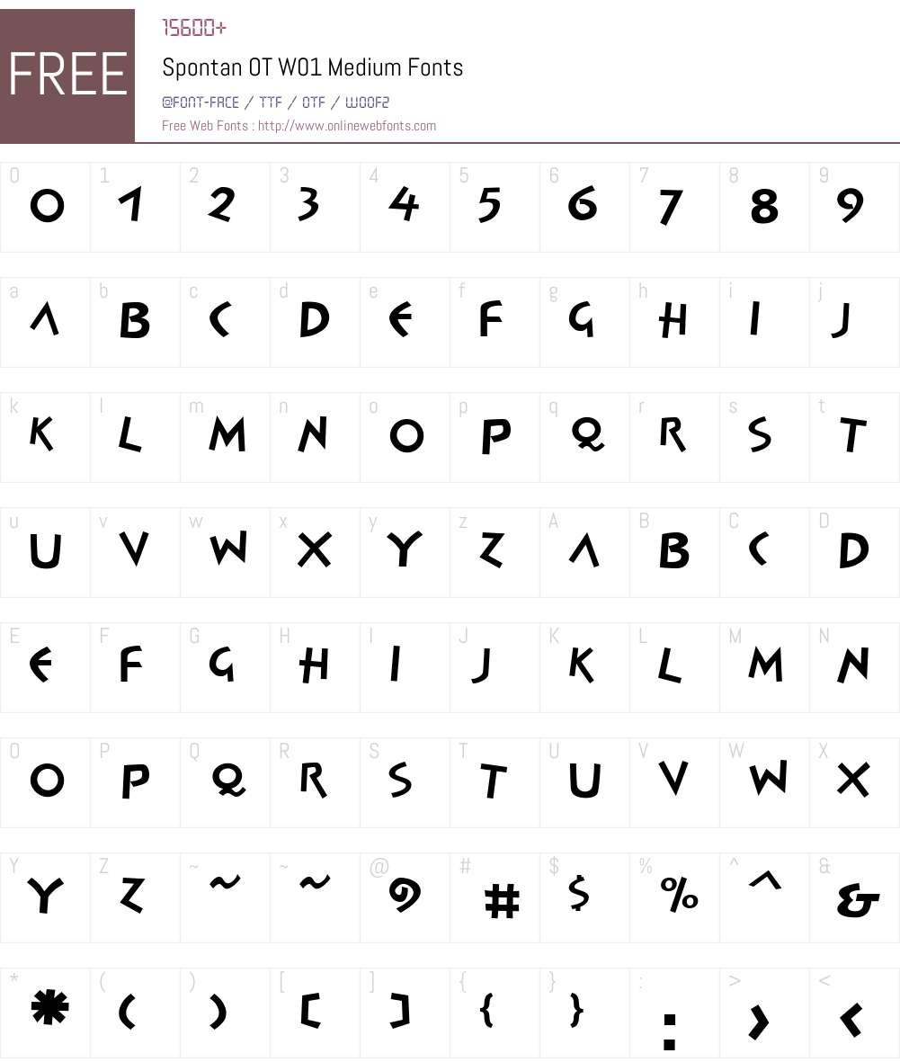 FF Spontan Font Screenshots