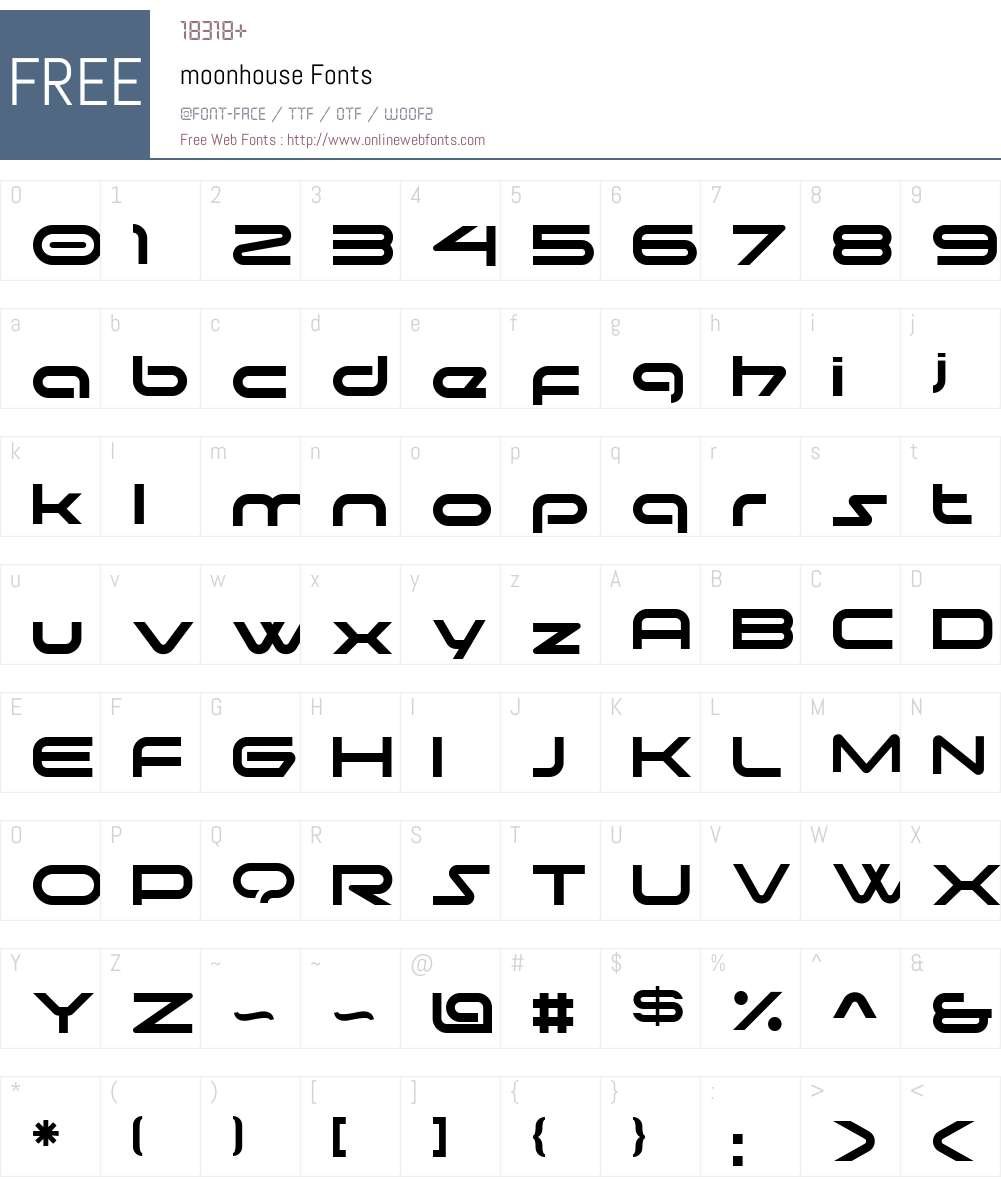 moonhouse Font Screenshots