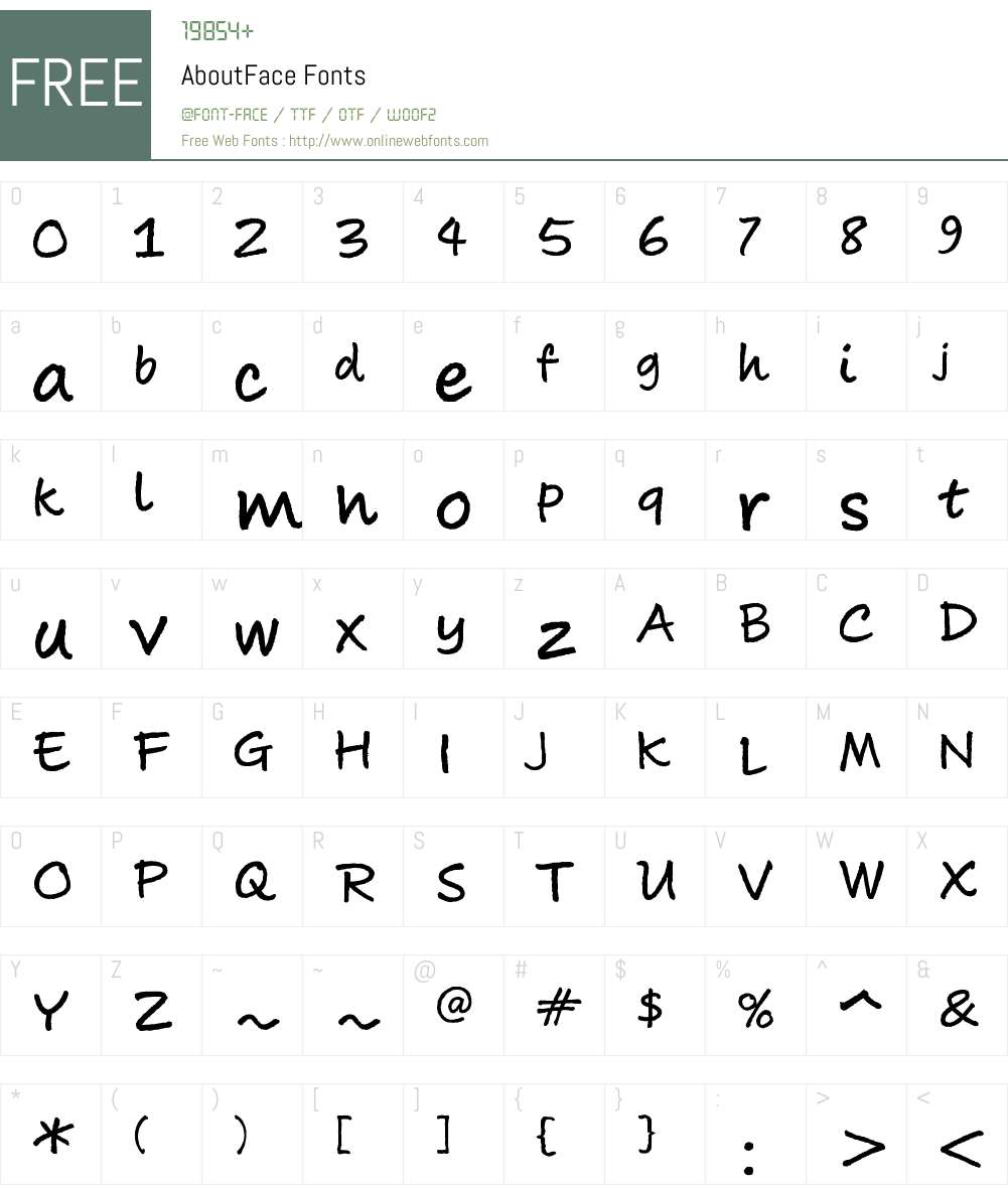 AboutFace Font Screenshots