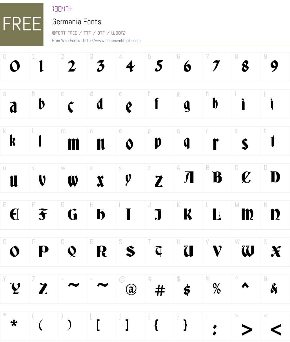 Germania Font Screenshots