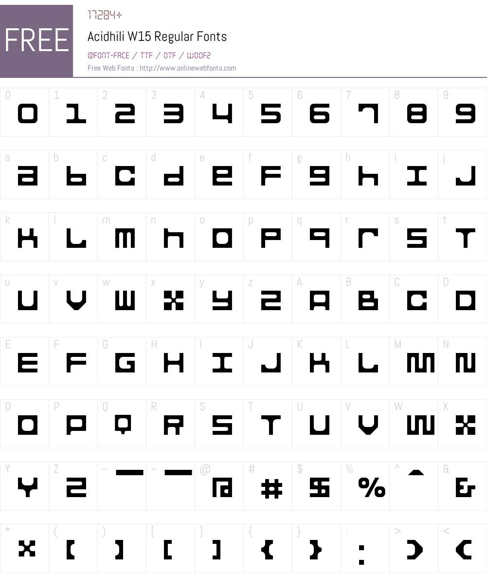 AcidhiliW15-Regular Font Screenshots