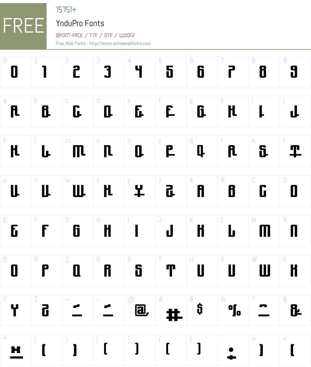 YnduPro Font Screenshots