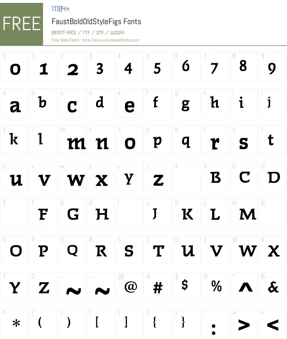 FaustBoldOldStyleFigs Font Screenshots