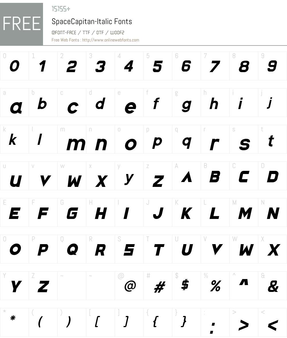 Space Capitan Italic Font Screenshots