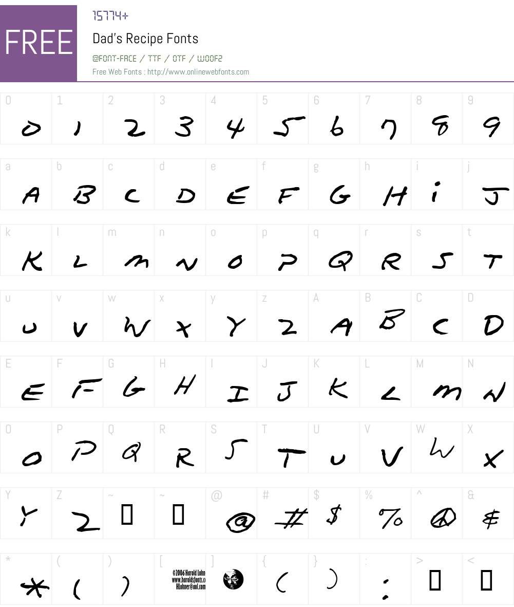 Dad's Recipe Font Screenshots