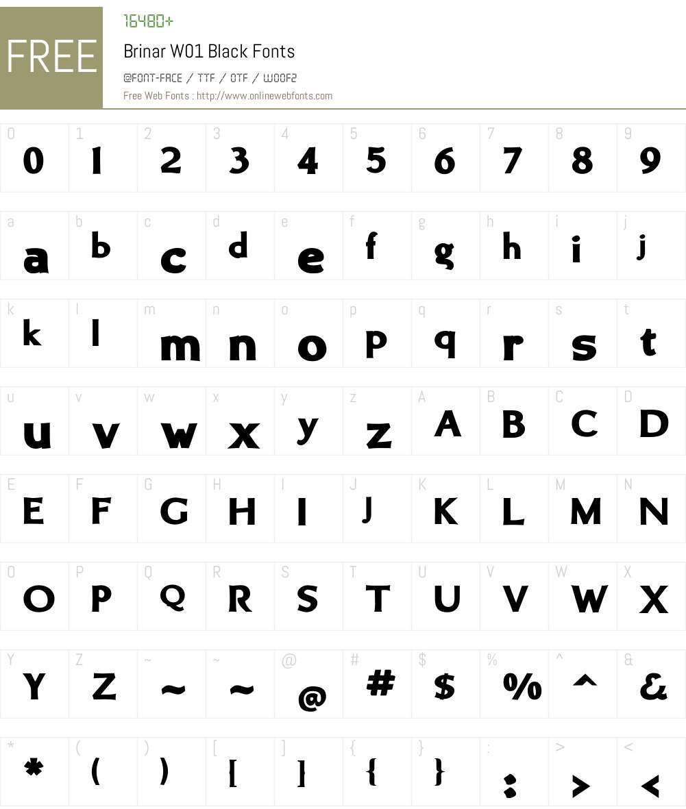 BrinarW01-Black Font Screenshots