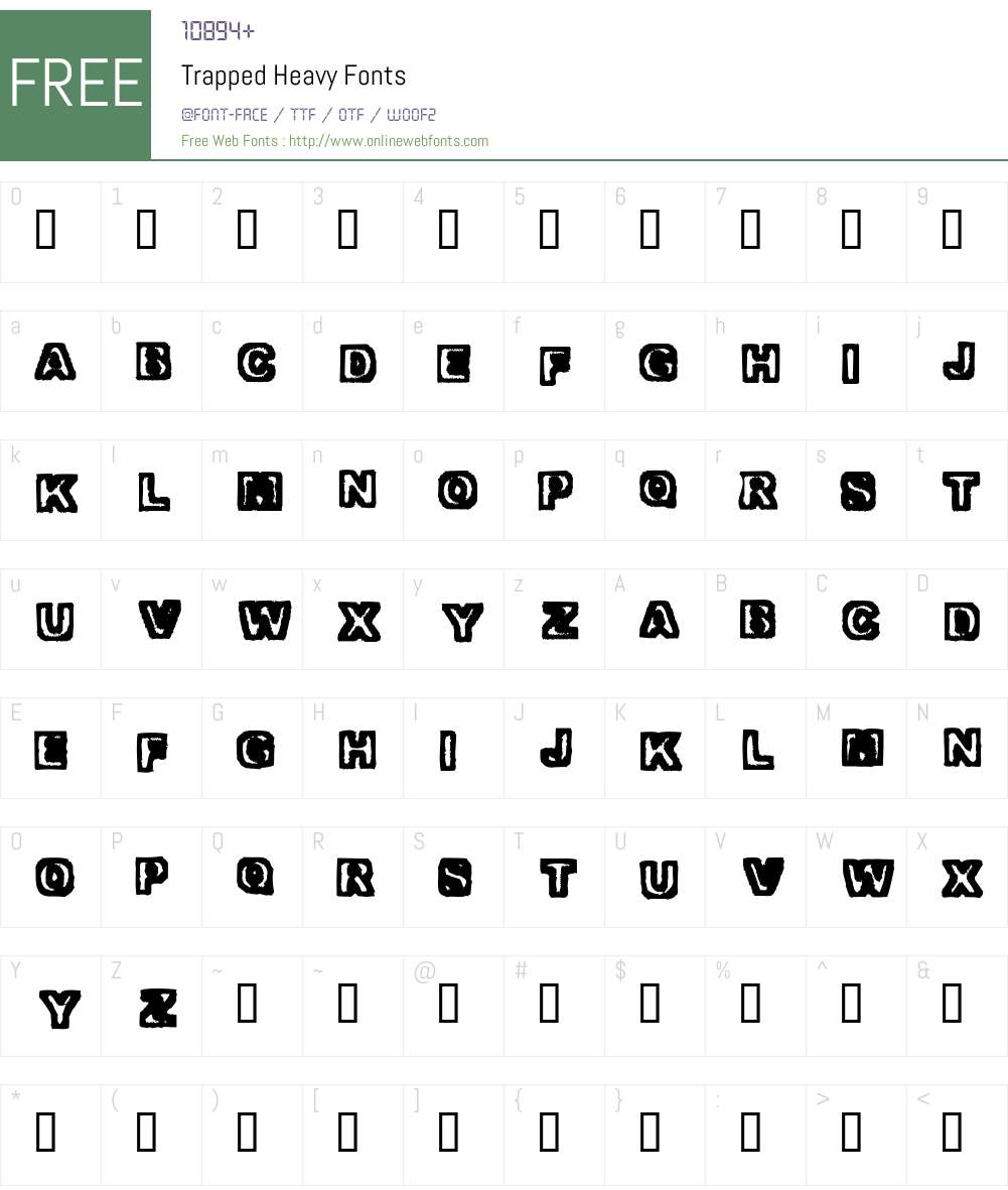 Trapped Font Screenshots