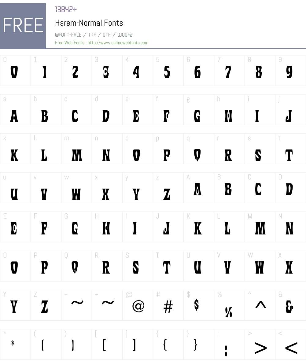 Harem Font Screenshots