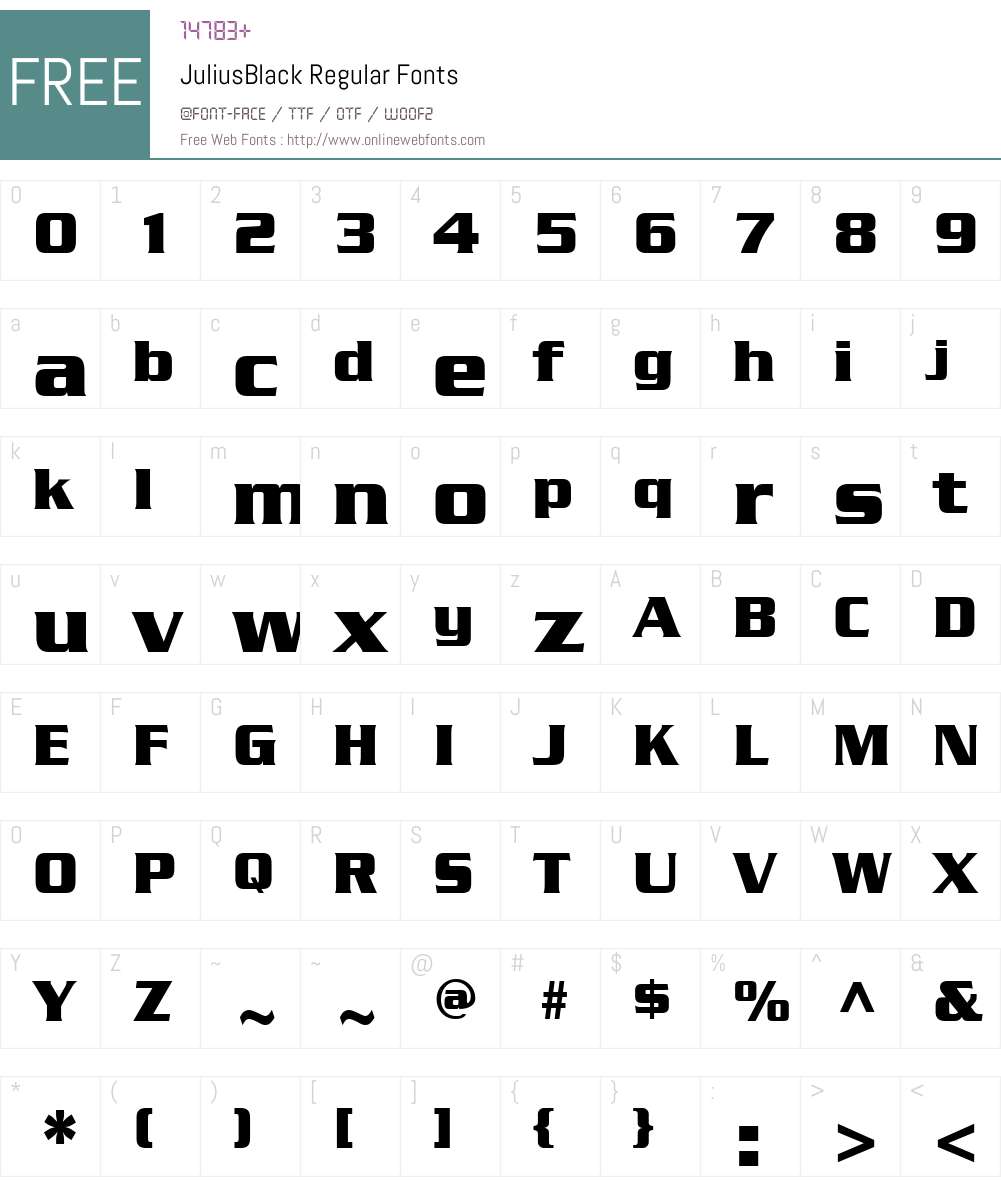 JuliusBlack Font Screenshots