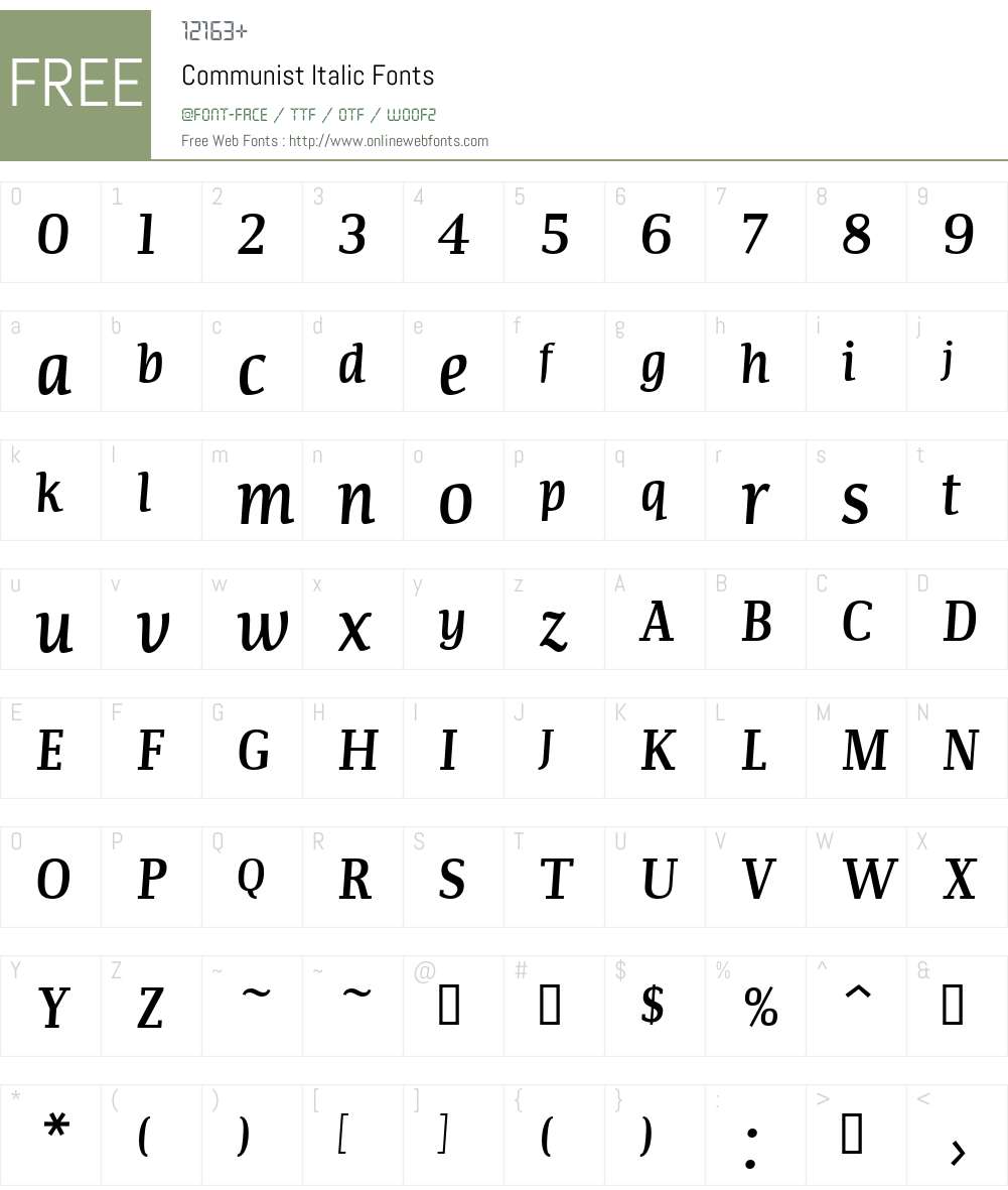 Communist Font Screenshots