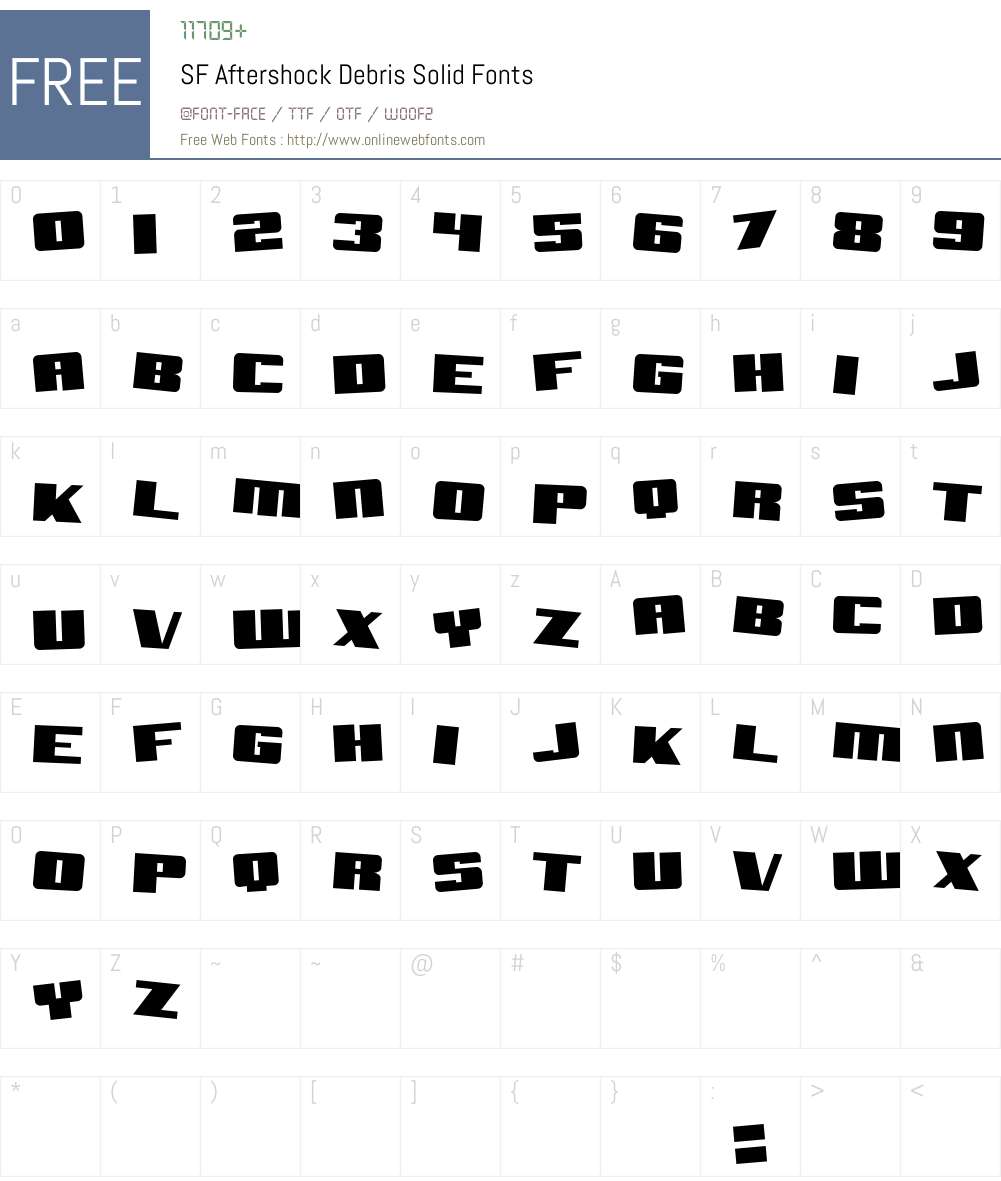 SF Aftershock Debris Solid Font Screenshots