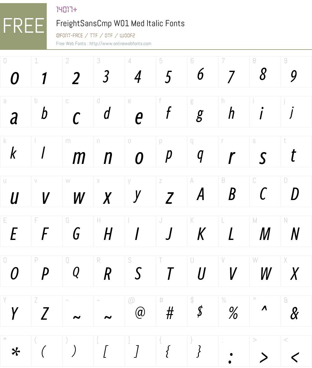 FreightSansCmp W01 Med Italic 1 00 Fonts Free Download OnlineWebFonts COM