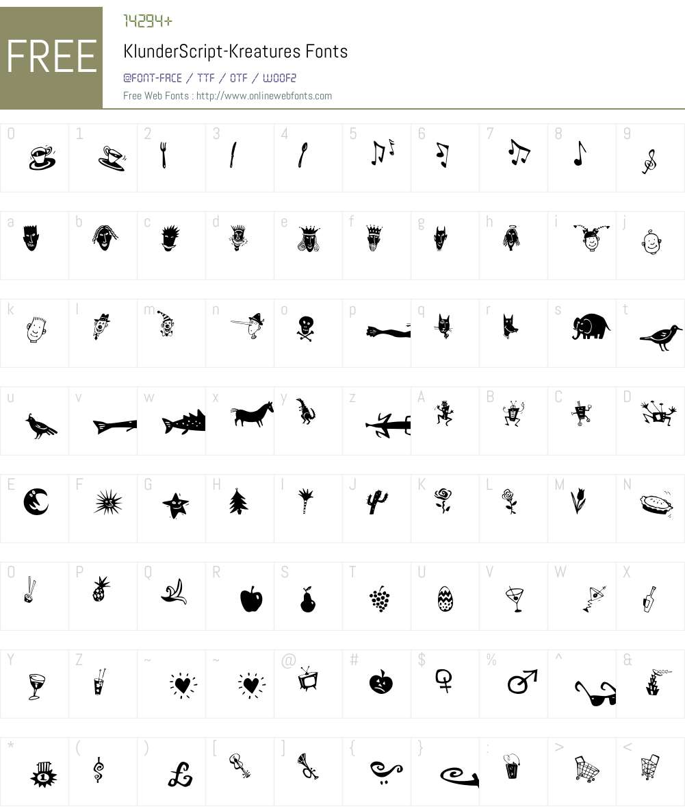 KlunderScript Font Screenshots
