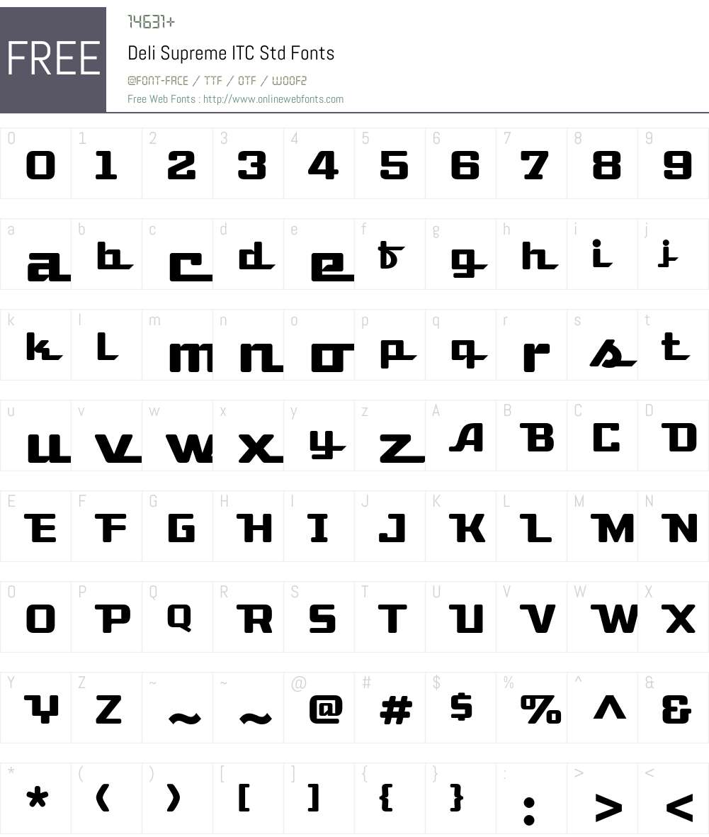 Deli Supreme ITC Std Font Screenshots