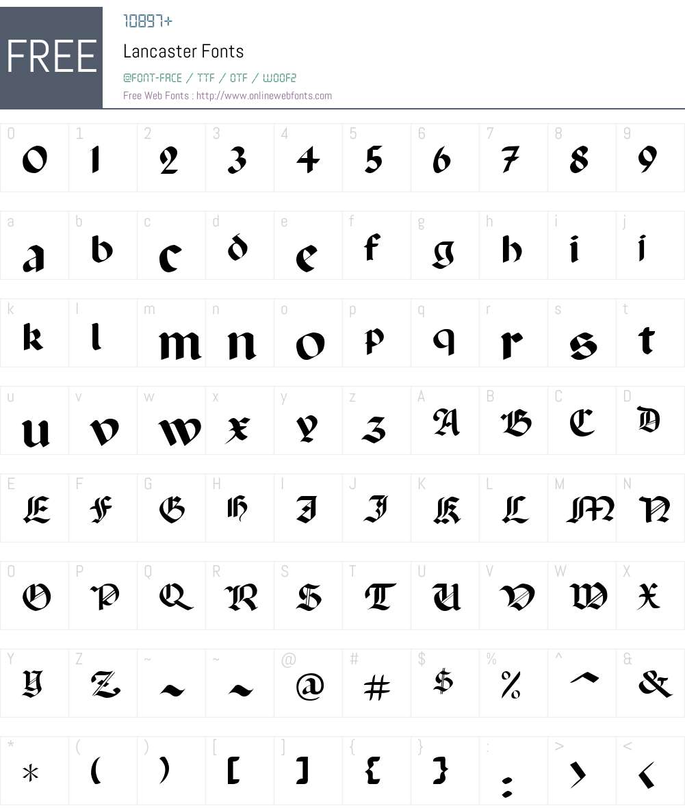 Lancaster Font Screenshots