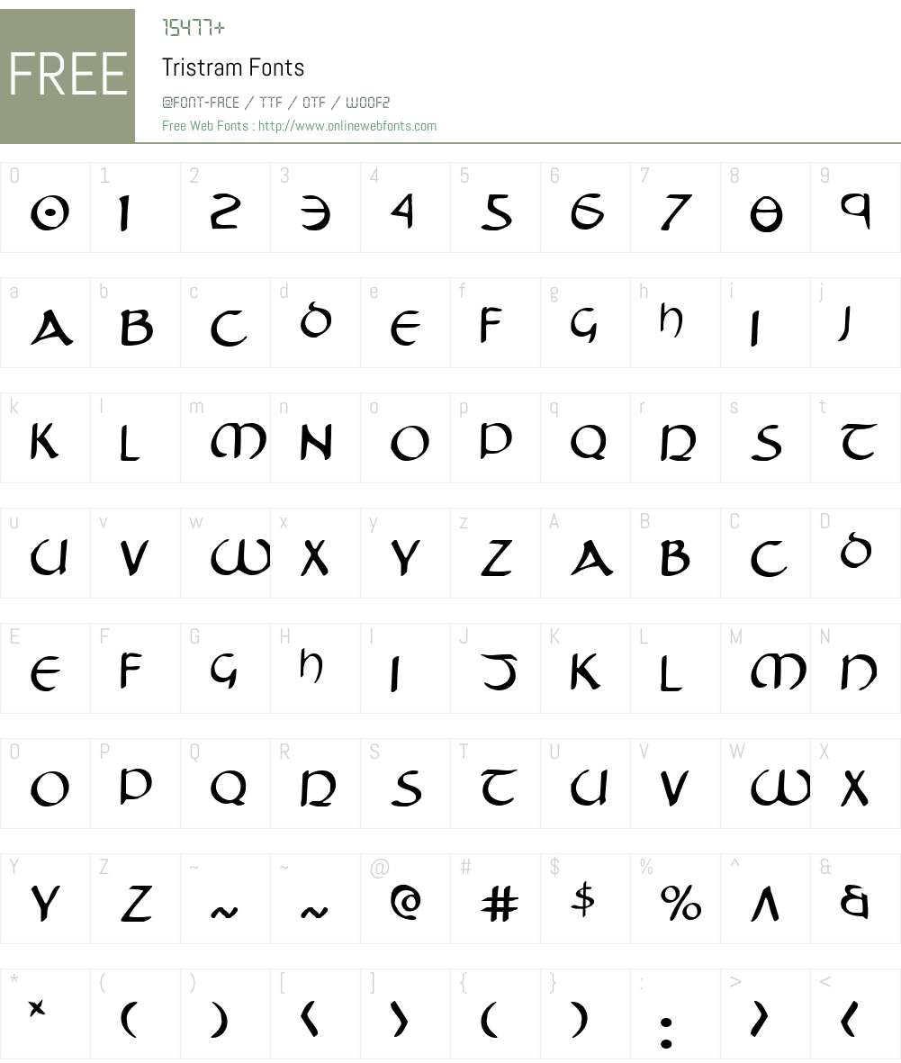 Tristram Font Screenshots