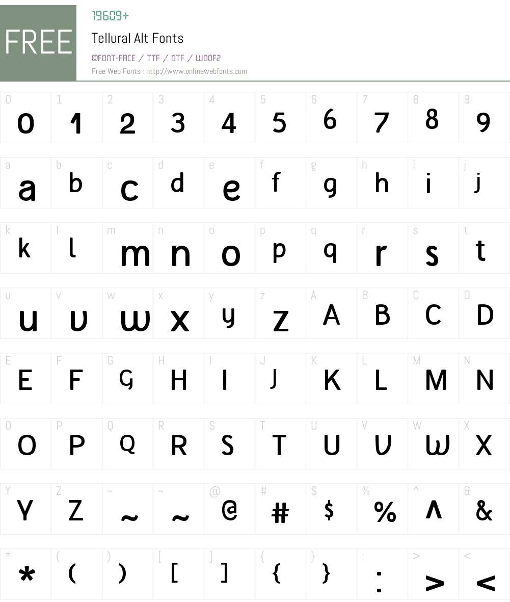 Tellural Alt Font Screenshots