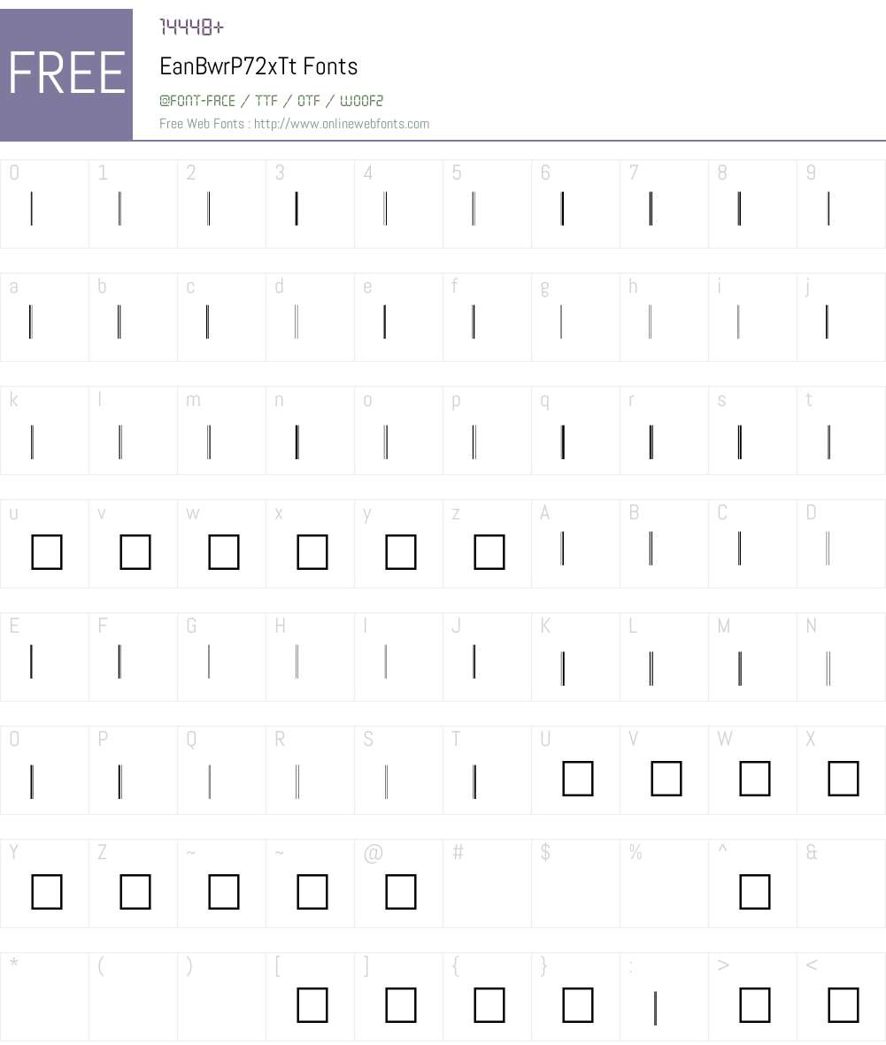 EanBwrP72xTt Font Screenshots