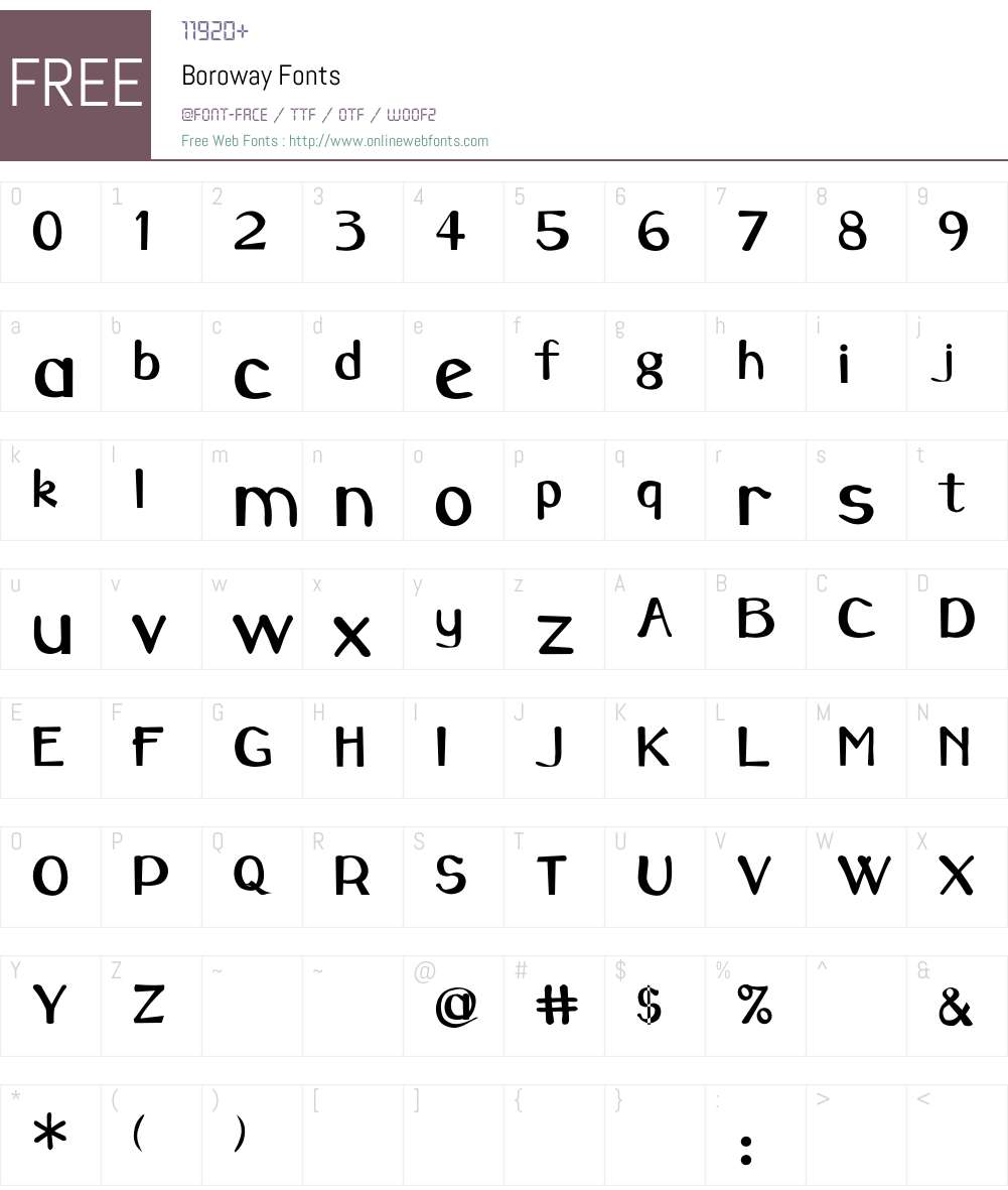 Boroway Font Screenshots