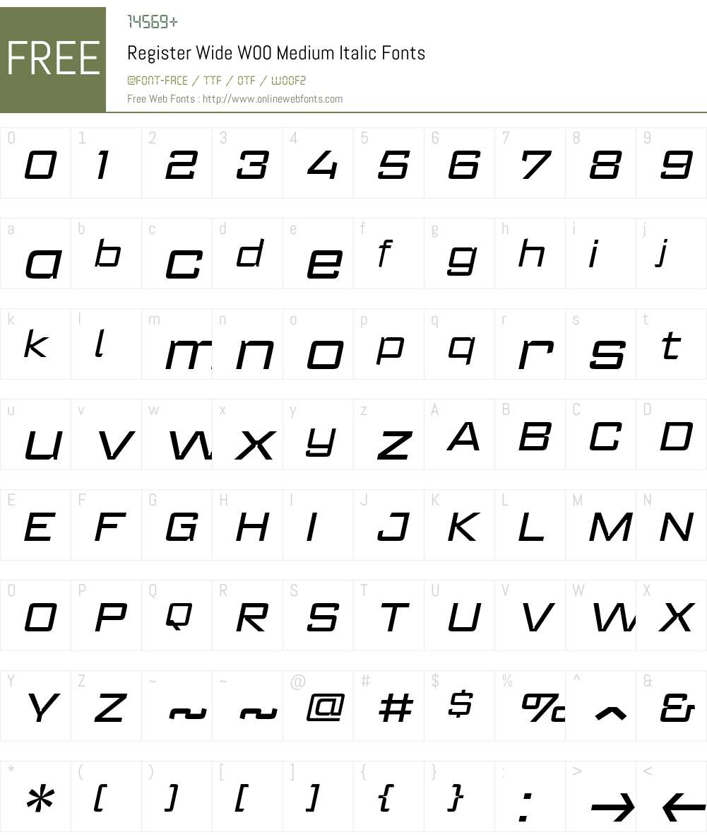 RegisterWideW00-MediumIt Font Screenshots