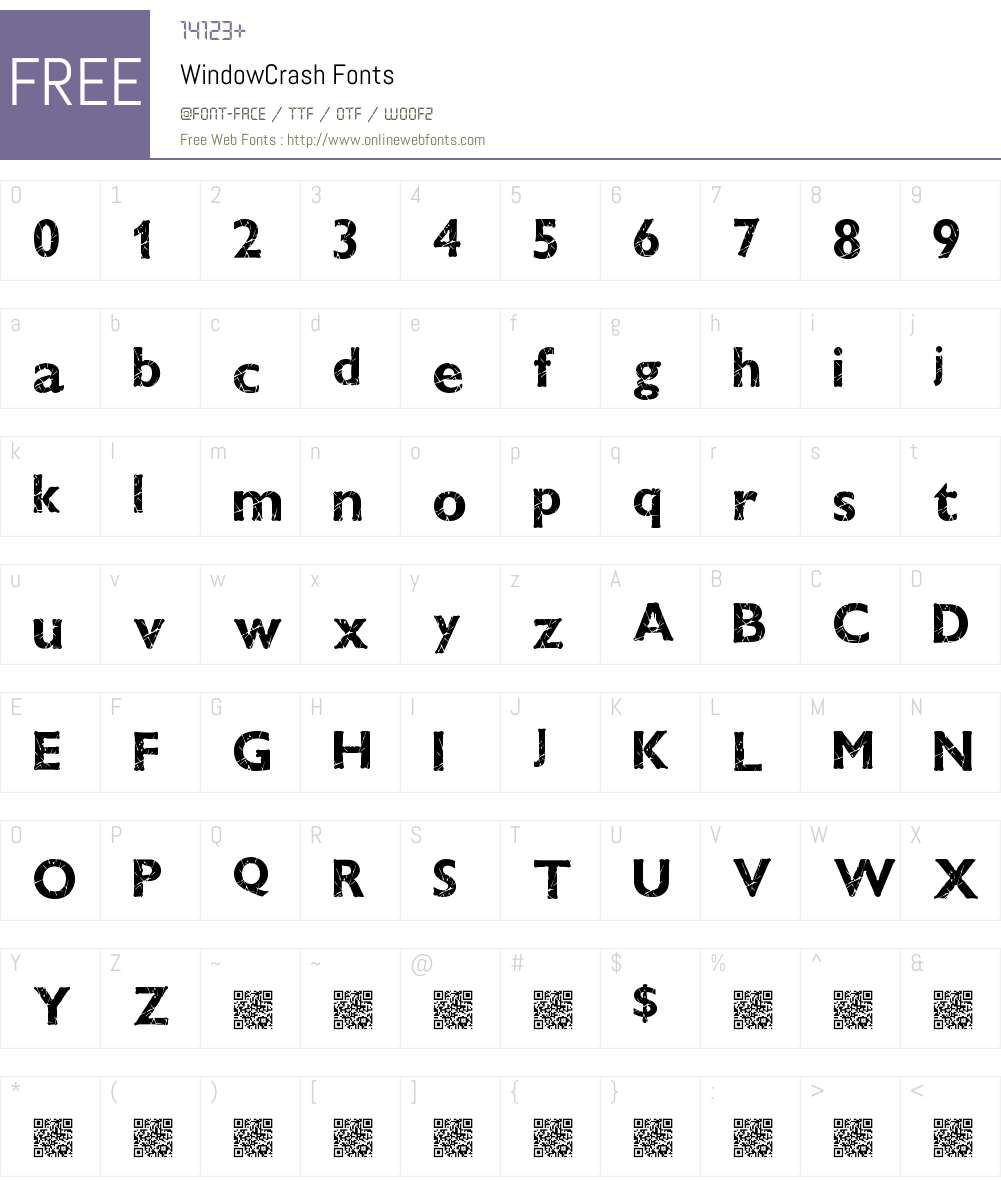 WindowCrash Font Screenshots