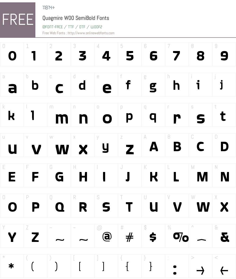 QuagmireW00-SemiBold Font Screenshots
